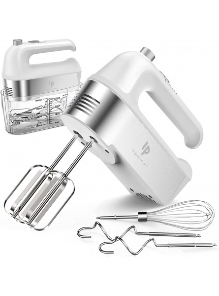 Hand Mixer Electric 450W Kitchen Mixers with Scale Cup Storage Case  Turbo Boost Self-Control Speed + 5 Speed + Eject Button + 5 Stainless Steel Accessories  For Easy Whipping Dough ,Cream ,Cake B08R8VB3T3