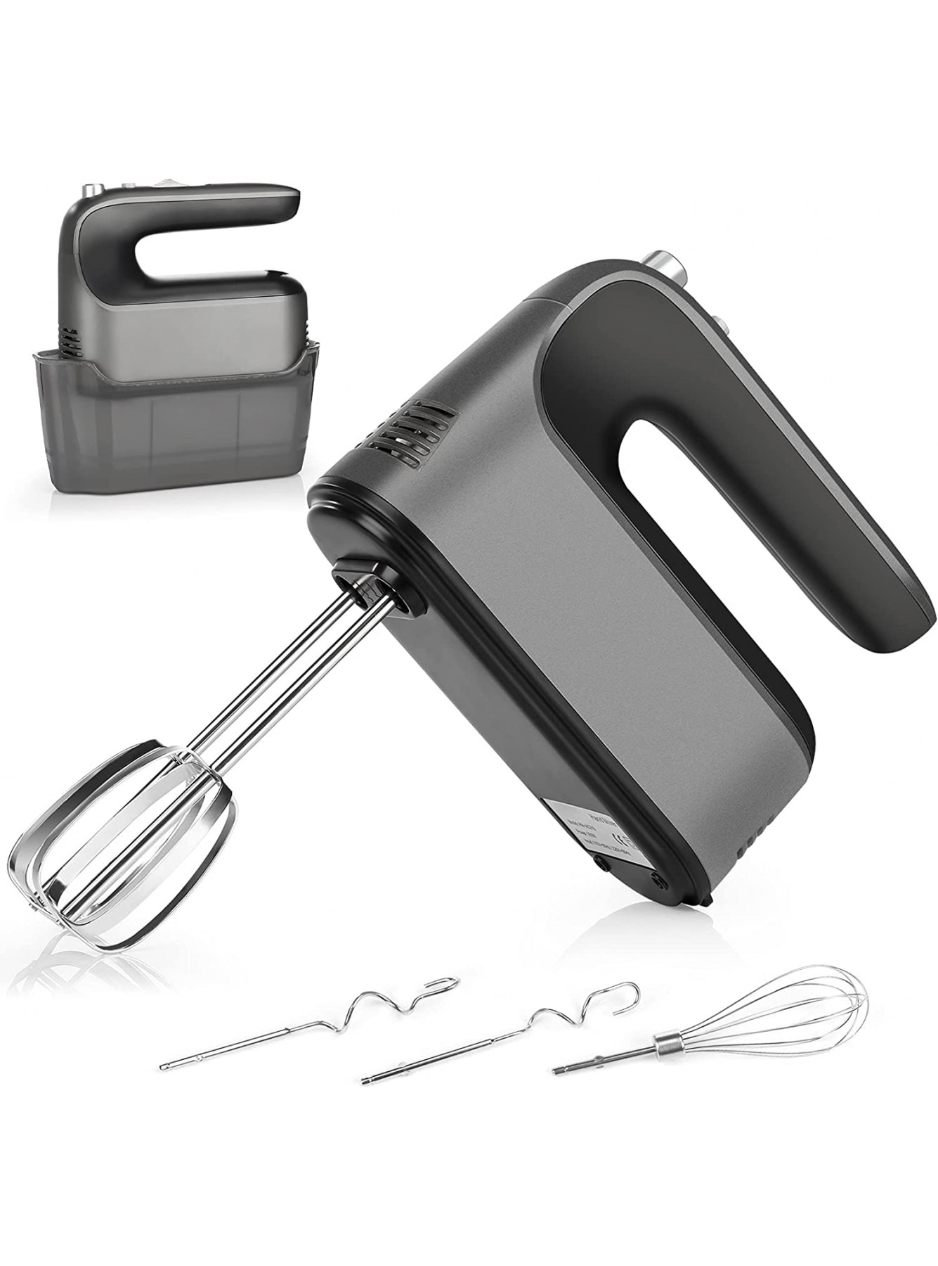 Hand Mixer Electric 5-Speed 350W Electric Handheld Mixer with Snap-on Storage Case and 5 Stainless Steel Attachments Turbo Boost Eject Button B09T2Z82D6