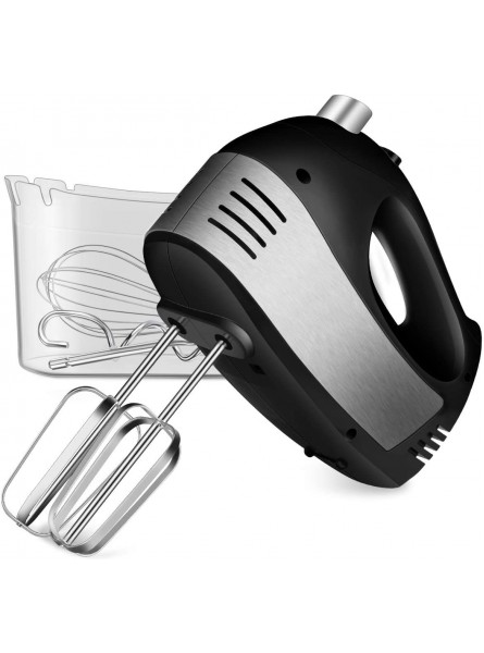 Hand Mixer Electric Cusinaid 5-Speed Hand Mixer with Turbo Handheld Kitchen Mixer Includes Beaters Dough Hooks and Storage Case Black Renewed B07ZGZ6TJB