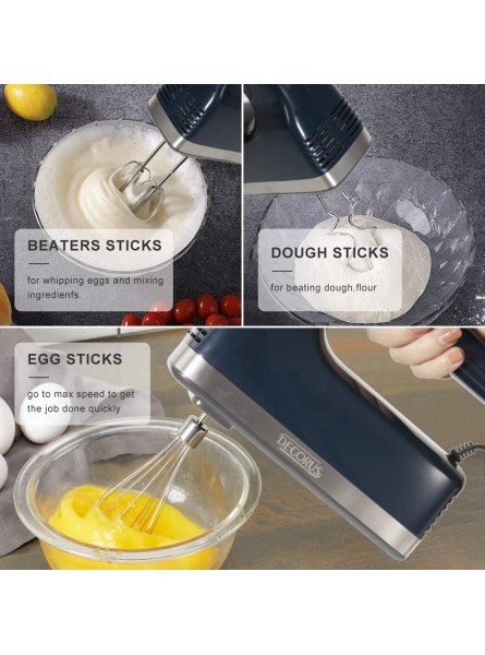 Hand Mixer Electric Handheld Cake Kitchen Mixer Upgrade 9-Speed 400W High Power,Timer Digital Screen Storage Case and 2 Dough Hooks 2 Beaters 2 Egg Sticks with Whipping Mixing Cookies Brownies Cakes Dough Batters Meringues B088R1PYN3