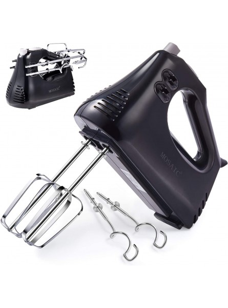 Hand Mixer Electric MOSAIC Handheld Cake Mixer with Easy Eject Mixer for Egg Beater Whipping Mixing Cookies Brownies Dough 4 Stainless Steel Accessories Cord & Attachments Storage B08KSFNSB9