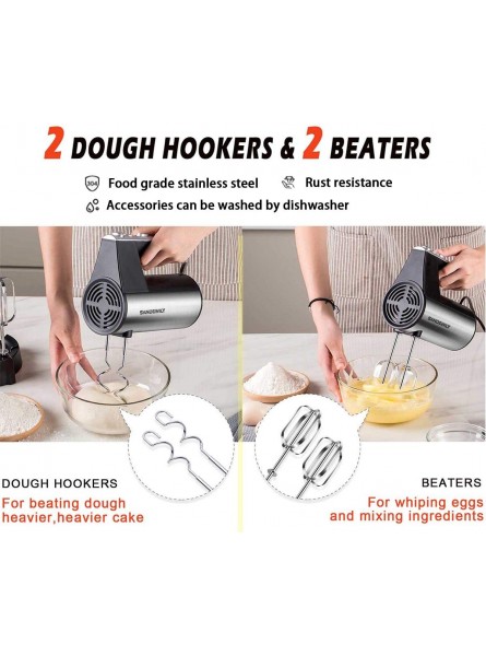 Hand Mixer Electric with 2x5 Speeds,Ultra Power Advantage Kitchen Handheld Mixer with4 Premium Stainless Steel Accessories and Storage Case B08J41F1F5