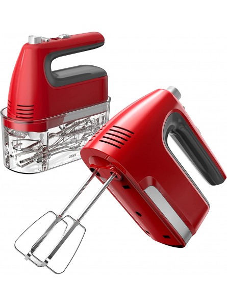 JIOJIOY Hand Mixer Electric 5 Speed Kitchen Handheld Mixer with Eject Button and Storage Case 400W Ultra Power with Turbo Function and Stainless Steel Attachments for Whipping Mixing Brownies Cakes and Dough Batters B09NY82TR6