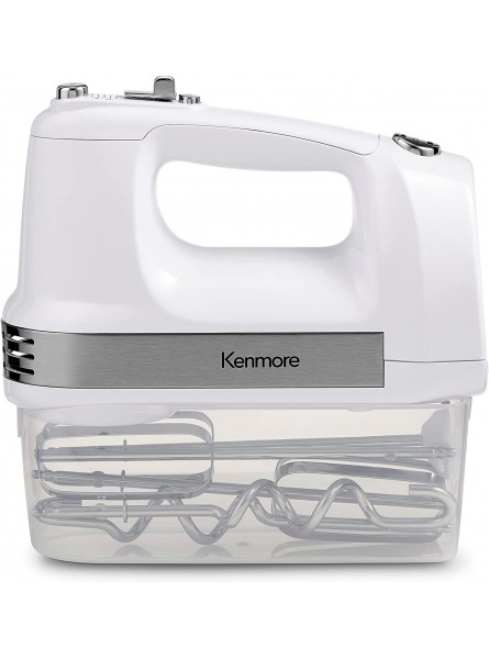 Kenmore 5-Speed Hand Mixer Blender 250 Watts with Beaters Dough Hooks Liquid Blending Rod Automatic Cord Retract Burst Control and Clip-On Accessory Storage B0757Y4QPJ