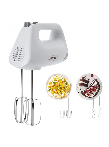 Kenwood Hand Mixer,Electric Whisk 5 Speeds Stainless Steel Kneaders and Beaters for Durability and Strength 450 W HMP30.A0SI White B0829FF68Q