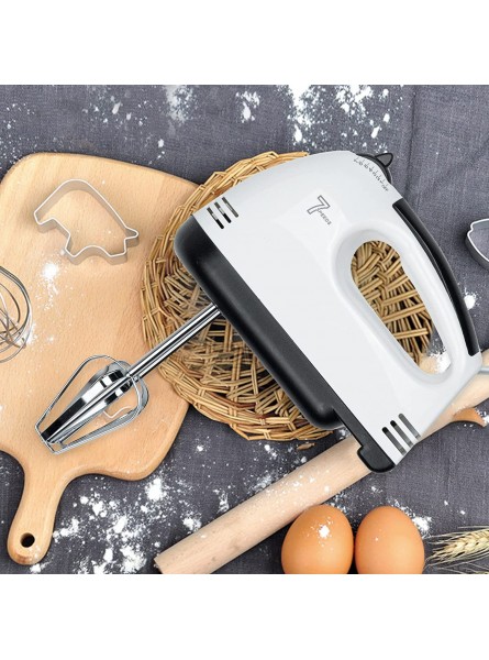 Kerilyn Hand Mixer Electric 7-Speed Control With Turbo Handheld Kitchen Mixer 4 Stainless Steel Accessories Includes Beaters Dough Hooks For Easy Whipping Mixing Cookies Cake Cream White B0B3157CWJ