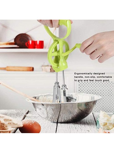 Large Green Hand-held Household Eggbeater,Stainless Steel Manual Eggbeater,Kitchen Manual Mixer and Noodle Mixer,Handheld Stainless Steel Egg Mixer for Kitchen Cooking B08C2VWW6L
