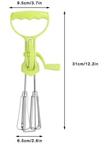 Large Green Hand-held Household Eggbeater,Stainless Steel Manual Eggbeater,Kitchen Manual Mixer and Noodle Mixer,Handheld Stainless Steel Egg Mixer for Kitchen Cooking B08C2VWW6L