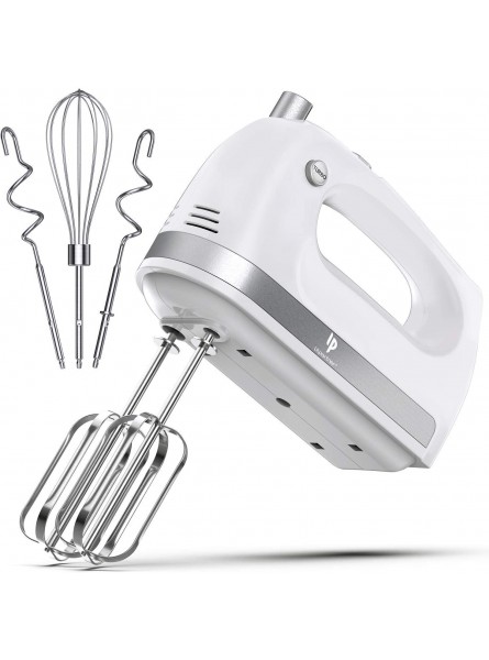LILPARTNER Hand Mixer Electric 400w Ultra Power Kitchen Hand Mixer With 2 5-SpeedTurbo Boost Automatic Speed & 5 Stainless Steel Accessories for Whipping Dough Cream Cake Eject Button White White B08CZRQVVF