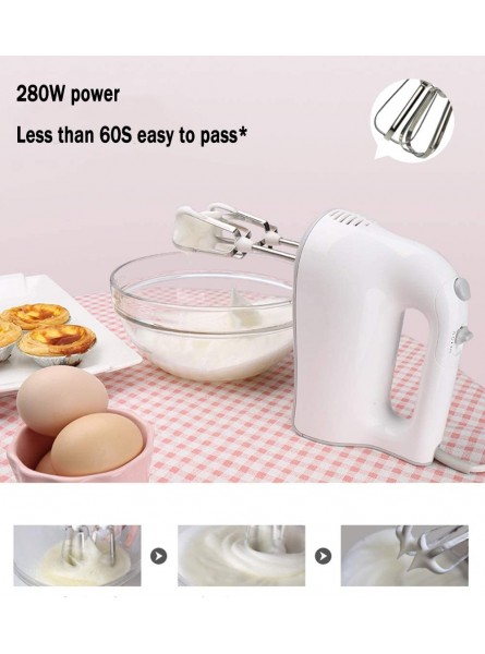 LJFJJ Lightweight Hand Mixer Electric Egg Beaters Powered 3 Speed Kitchen Handheld Mixer 2 Beaters 2 Dough Hooks Cake & Baking 220V Color : White B08CVHD8F8