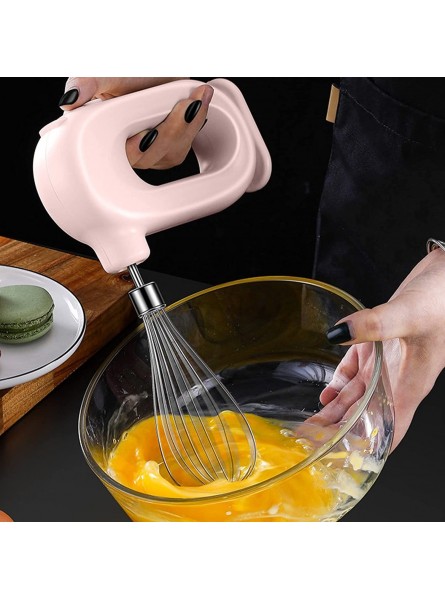 Mini Household Cordless Electric Hand Mixer USB Rechargable Handheld Egg Beater with 2 Detachable Stir Whisks 4 Speed Modes Baking at Home Cake Mixing Compatible with Machine Small Pink One Size B0B5FYM8Q1