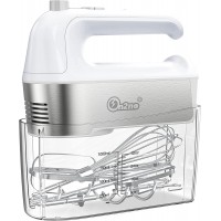 ON2NO Hand Mixer Electric 450W Power Handheld Mixer with Turbo Eject Button 5-Speed Egg Beater Mixing for Dough Egg Cake 5 Accessories Whisk Beaters Dough Hooks in Measuring Storage Case Measuring Storage Case B08R73V7S8