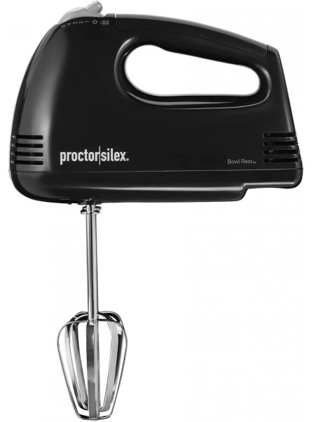 Proctor Silex Easy 5-Speed Electric Hand Mixer with Bowl Rest Compact and Lightweight Effortless Mixing Black 62507PS B007VZ7WXA