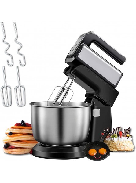 Stand Hand Mixer 2 in 1,500W High Power in 5-Speed Selection,with 4 Quarts Stainless Steel Bowl,2 Beaters&2 Dough Hooks for Baking Cake,Cookies,Eggs B08RMQNLBG