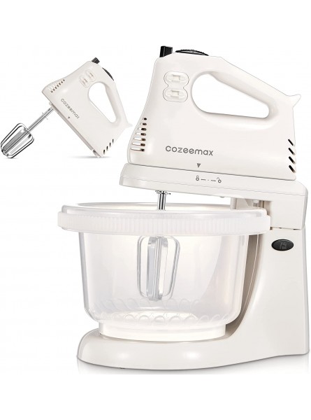 2 in 1 Hand Mixers Kitchen Electric Stand mixer with bowl 3 Quart electric mixer handheld for Everyday Use Dough Hooks & Mixer Beaters for Frosting Meringues & More B098X9HDVS