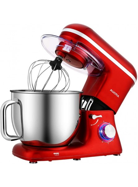 Aucma Stand Mixer,7.4QT 6-Speed Tilt-Head Kitchen Mixer Electric Food Mixer with Dough Hook Wire Whip & Beater Red B088K2PPX9