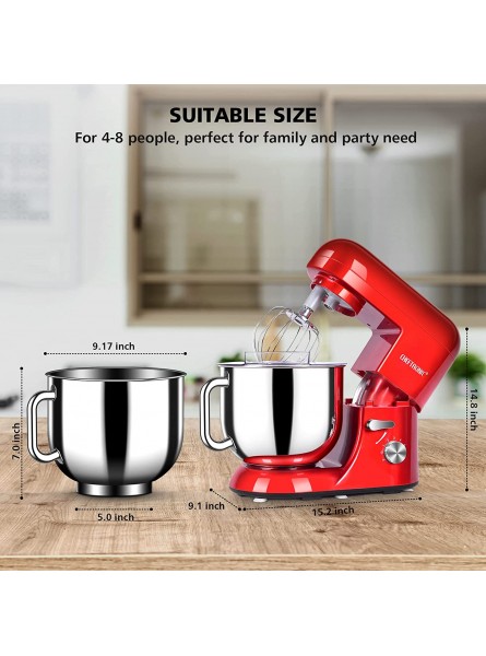 CHEFTRONIC Stand Mixer 7 Qt Tilt-Head Electric Household Stand Mixer 650W 6-P Speed Multifunctional kitchen Stand up Mixer with Dough Hook Whisk Food Beater And Butter Beater Red B09L15MRPW