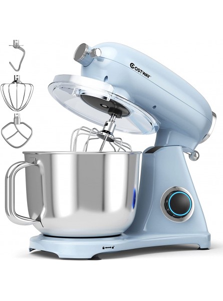 COSTWAY 7 Quart Stand Mixer 800W 6-Speed Electric Tilt-Head Food Mixer with Dough Hook Whisk & Beater Pulse Power Hub for Attachments Mint Blue B096NR8N3W
