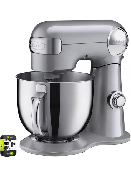 Cuisinart SM-50BC 5.5-Quart Stand Mixer Brushed Chrome Silver Lining Bundle with 1 YR CPS Enhanced Protection Pack B097J318K7