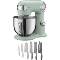 Cuisinart SM-50G Precision Master 5.5-Quart Stand Mixer 500W Agave Green Bundle with Cuisinart Advantage 12-Piece Gray Knife Set with Blade Guards B09RQ4R1W5