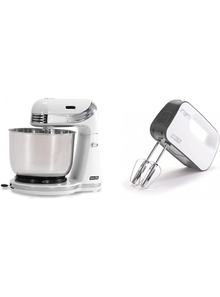 Dash Stand Mixer Electric Mixer for Everyday Use: 6 Speed Stand Mixer with 3 qt Stainless Steel Mixing Bowl White & Smart Store Compact Hand Mixer Electric for Whipping + Mixing 3 Speed Grey B09378F3ZX