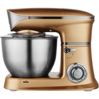 Electric Stand Mixer Multifunctional Egg Flour Bread Beating Blending Machine Pastry Chef 6 Speed Household Food Processors Easy to Clean Color : Gold B08XBCYXW9