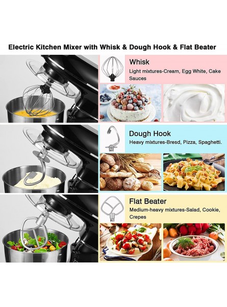FWBNUIF Household Stand Mixers,660W 6-Speed Multifunctional Household Mixers Stainless Steel Bowl With Dough Hook Flat Beater Blender Wire Whisk Grinder For Home B09Y5V94N4
