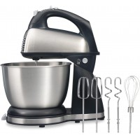 Hamilton Beach Classic Stand and Hand Mixer 4 Quarts 6 Speeds with QuickBurst Bowl Rest 290 Watts Peak Power Black and Stainless B07VJSSDV9