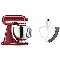KitchenAid KSM150PSER Artisan Tilt-Head Stand Mixer with Pouring Shield 5-Quart Empire Red and KitchenAid KFE5T Flex Edge Beater for Tilt-Head Stand Mixers Bundle B010N6ZRV2