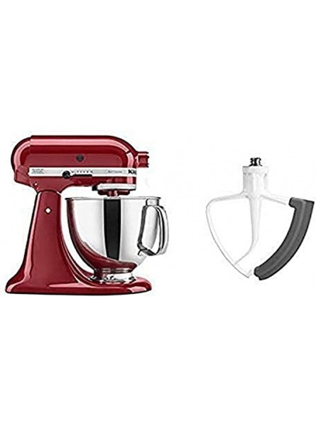 KitchenAid KSM150PSER Artisan Tilt-Head Stand Mixer with Pouring Shield 5-Quart Empire Red and KitchenAid KFE5T Flex Edge Beater for Tilt-Head Stand Mixers Bundle B010N6ZRV2
