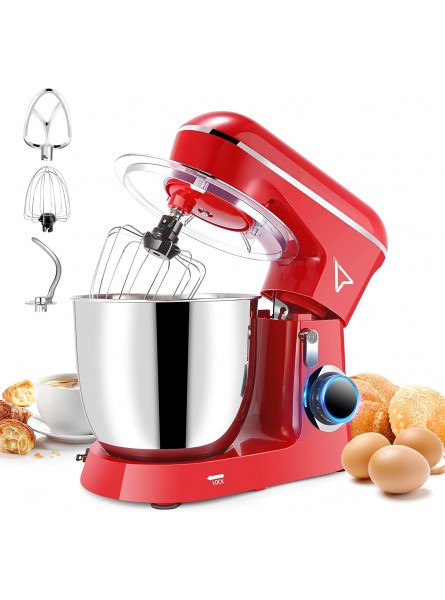 ROADYTMK Stand Mixer Dough mixer 5 QT 380W 10-Speed Tilt-Head Food Mixer Kitchen Electric Mixer with Dough Hook Wire Whip & Beater Wire Whisk & Splash Guard Attachments for Baking Cake Cookie Kneading B09M3XXZXD