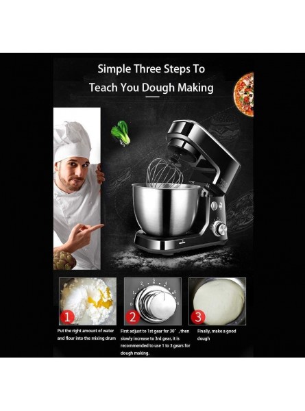 RRH Mixers Dough Mixer Chef Machine Mixer Tilt-Head Stand 4L 6-Speed Multifunction Home and Kitchen Fully Automatic MixerSmall Egg Beater Household Stand Mixers Color : Black B0822N9W3D
