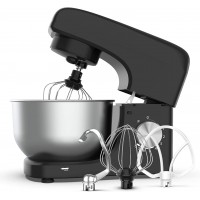 Stand Mixer 4.7QT Stainless Steel Bowl & 8-Speed Tilt-Head Electric Food Mixer with Dough Hook Wire Whip & Beater Pouring Shield Black B09Q88SFH5