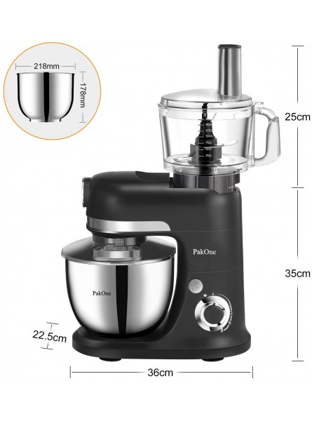 Stand Mixer 6.5QT 800W Tilt-Head Multi Speed+P Food Mixer Electric Kitchen Mixer with Food Processor Stainless Steel Bowl Dough Hook Wire Whip & Beater Upgraded Transparent Cover B08T99FPMW