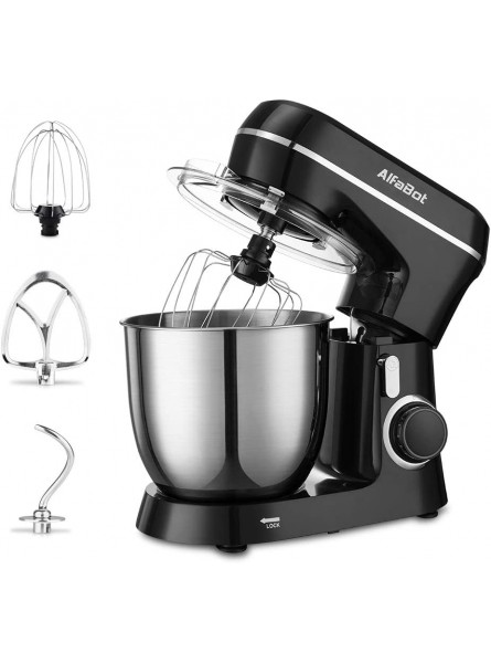 Stand Mixer AlfaBot SM-1531 4.8Qt Electric Kitchen Mixer with Dough Hook Flat Beater and Whisk Tilt-Head 10 Speed Food Mixer with Stainless Steel Bowl and Splash Guard B08LYCD6HH