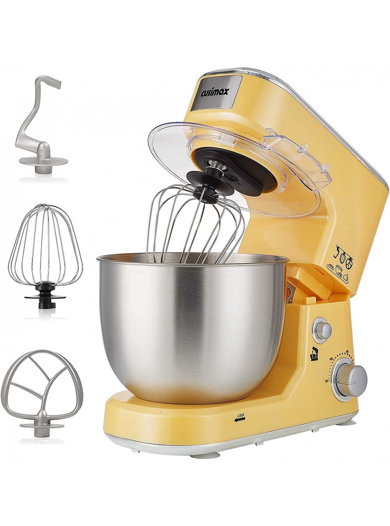 Stand Mixer CUSIMAX Dough Mixer Tilt-Head Electric Mixer with 5-Quart Stainless Steel Bowl Dough Hook Mixing Beater and Whisk Splash Guard B08TN4YX6M