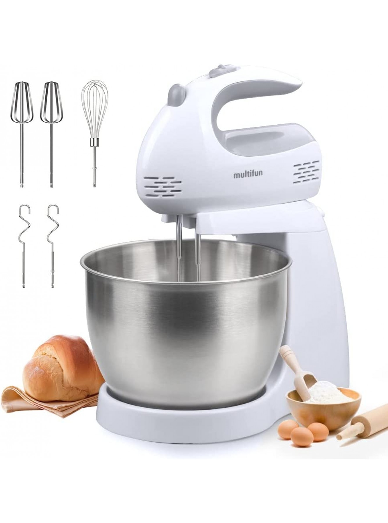 Stand Mixer with 3.5 Quart Stainless Steel Mixing Bowl Dough Hooks & Mixer Beaters Household Stand Mixers for Dressings Frosting Meringues B09FF43PY7