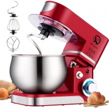 Stand Mixer,6.5-QT 600W 6-Speed Tilt-Head Food Mixer Kitchen Electric Mixer with Dough Hook Wire Whip & Beater Red B091FKHV7M