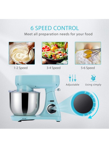 VIVOHOME 6.7 Quart 800W Stand Mixer with All-metal Housing 6-Speed Tilt-Head Electric Food Mixer with Cast Aluminum Beater Dough Hook and Whisk Blue MET Listed B08DY4XY9J