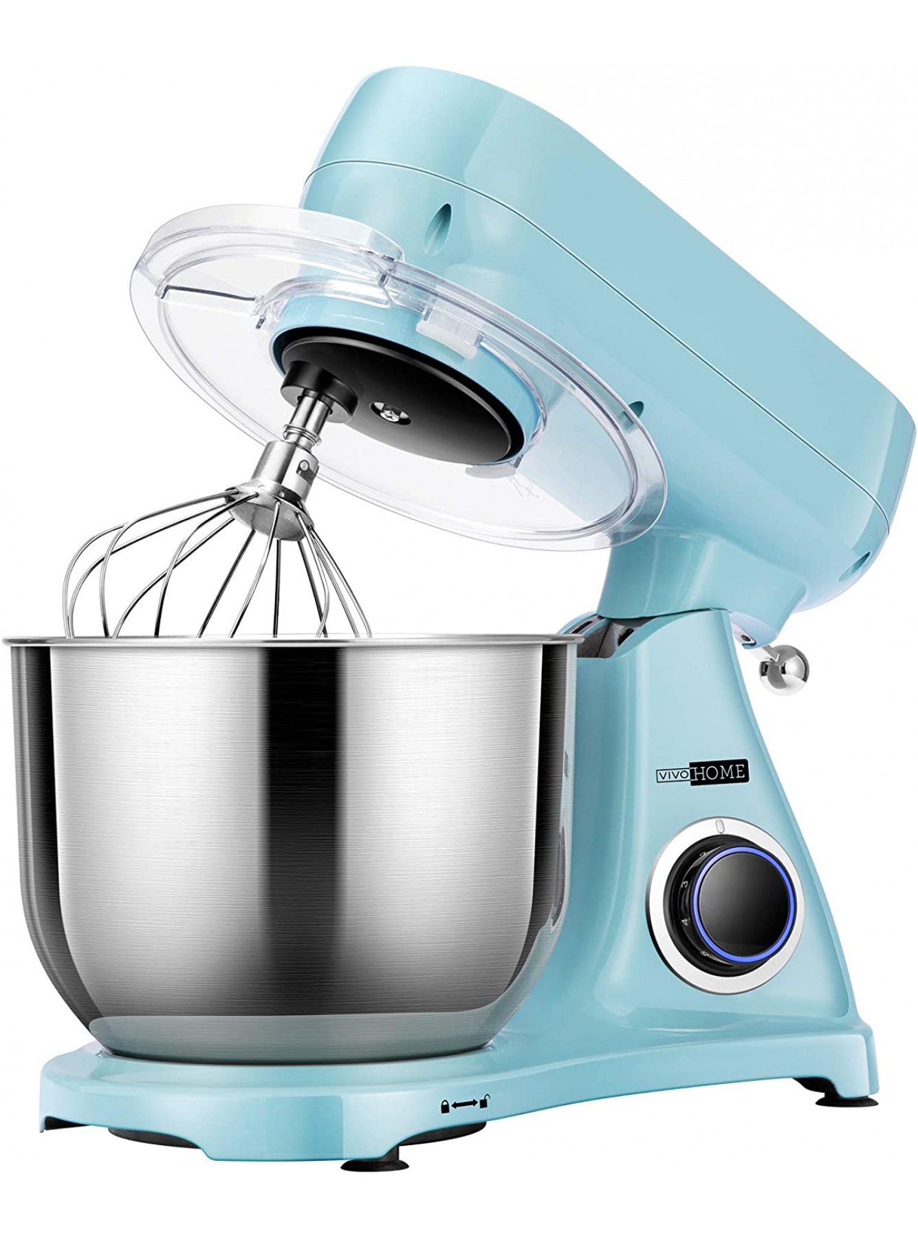 VIVOHOME 6.7 Quart 800W Stand Mixer with All-metal Housing 6-Speed Tilt-Head Electric Food Mixer with Cast Aluminum Beater Dough Hook and Whisk Blue MET Listed B08DY4XY9J