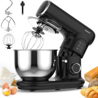 XMIX Stand Mixer 6-Speed Electric Mixer 500W Tilt-Head 5-Qt Cake Mixer Stainless Steel Bowl Household Kitchen Dough Mixer with Whisk Beaters Dough Hooks & Egg Separate Black B09NQDVNQB