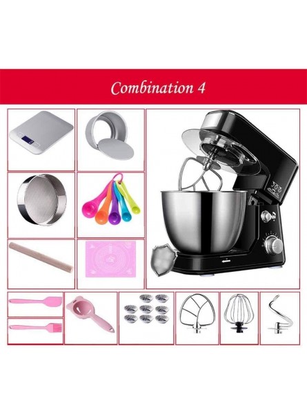 YAO-Household Stand Mixers Pouring Shield Egg Beater Dough Mixer Stand Mixer 4L in Kitchen Tilt-Head with Stainless Steel Bowl Dough Hook Whisk Flat Beater Size : 004 B07ZSVMHKR
