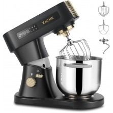 ZACME Stand Mixer 7.4QT 800W,Kitchen Electric Mixer with Stainless Steel Bowl Dough Hook Beater and Transparent cover,Metal Food Mixer Smart LCD Timer Display and Tilt-Head Design Fast Mix Dough,Black B09XM68T75