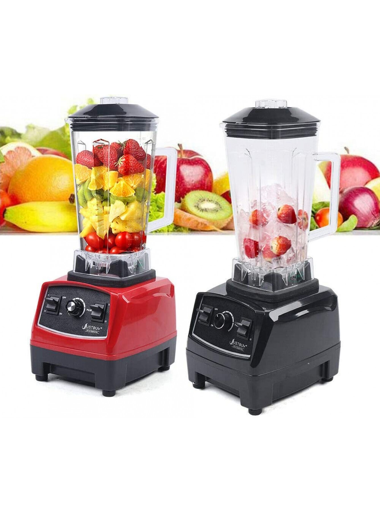 2L Red Smoothie Machine Duty Commercial Grade Auto Blender Variable Speed Control1-10 Gears Speed Countertop Blender Smoothie Maker 2200W Food Mixer Juicer 110V for Food Fruit Ice no BPA Red B08K93X1VL