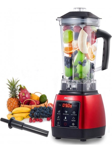 BATEERUN Professional Blender 2200W Countertop Blender for Shakes and Smoothies High Speed Smoothie Blender 68 Oz Tritan Jar Commercial Blender with 6 Blending Preset Programs,Red Model 1 B08CZY6ZQN