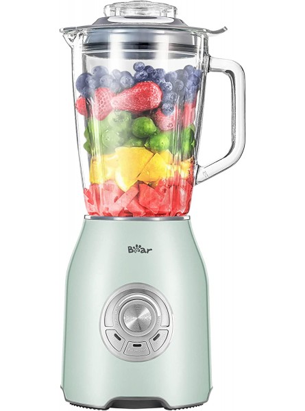 Bear Countertop Blender 800W Professional Smoothie Blender for Shakes and Smoothies with 51 Oz Glass Jar 3 Functions for Crushing Ice Fruit and Pulse Autonomous Clean B09ZQ8VR59