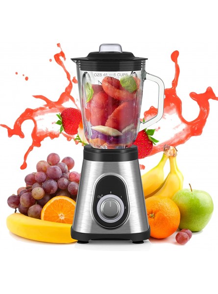 Blender for Shakes and Smoothies Professional Ice Crusher Blender Machine Countertop Blender for Making Milkshakes and Smoothies Multifunctional Glass Jar Blender with 2 Speeds and Pulse Function B09NQ3C2ND