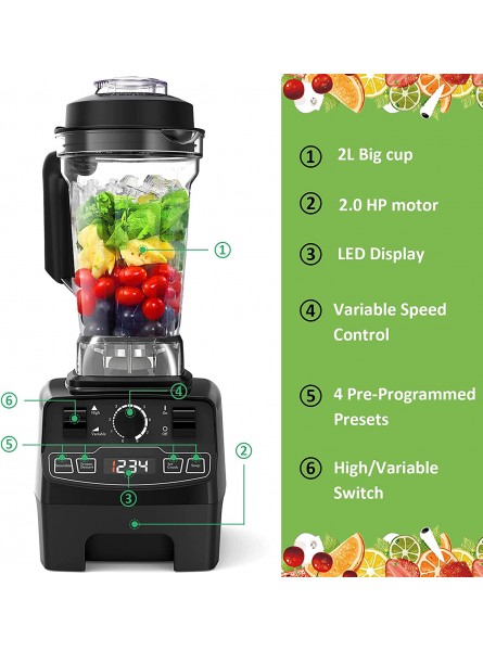 Blender Smoothie Maker Countertop for Shakes and Smoothies 1450W Professional Kitchen Licuadora with 8 Speed for Frozen Fruit Crushing Ice Veggies Shakes and Smoothie 68 oz Container & 30000 RPM B09NQ4V6ZW