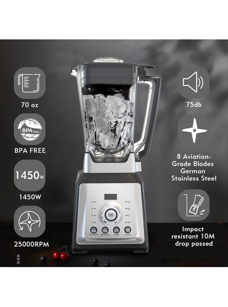 Buluna Professional Blender Countertop Blender with 8 Adjustable Speeds Large Capacity 70oz Tritan Pitcher 1450W Base and Precise Crushing Function for Crushed Ice Frozen Drinks and Smoothies B09N357WD8