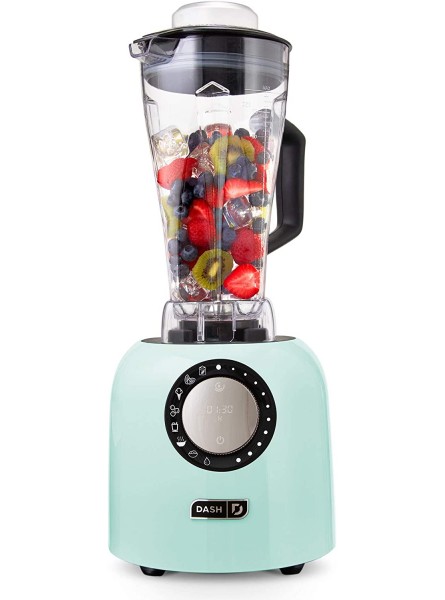 Dash Chef Series Deluxe 64 oz Blender with Stainless Steel Blades Digital Display + USB Charging for Coffee Drinks Fondue Frozen Cocktails Nut Butter Soup Smoothies & More 1400-Watt – Aqua B08QLGXH5K